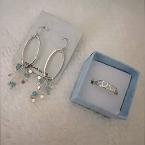 Sale 2 for 1 Sterling Dangle Earrings n LOVE Ring